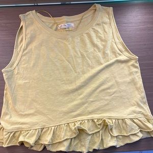 We the free/Free people baby doll muscle tank NWT , muted Mustard color, Size XS